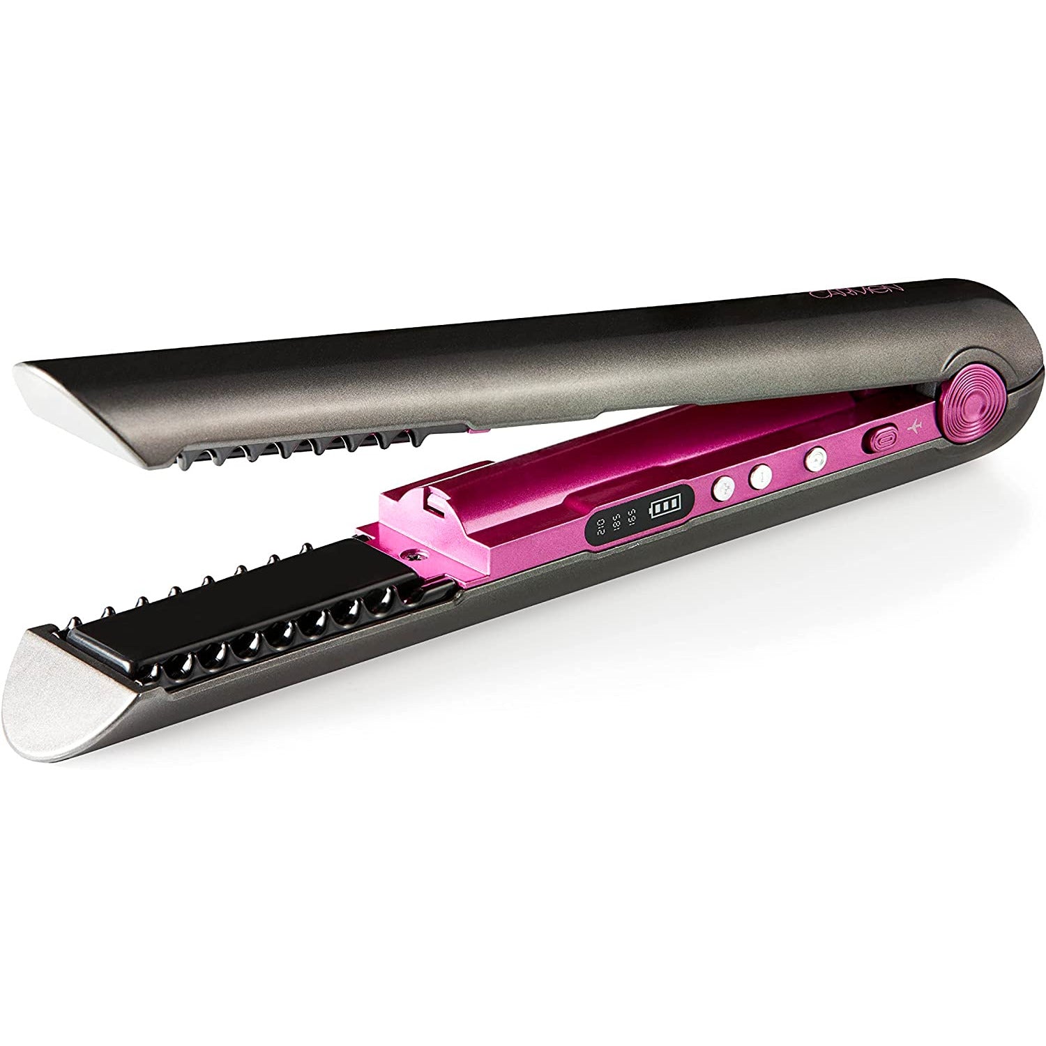 Carmen Neon Cordless Hair Straightener with Ultra Smooth Keratin Infused Pink Graphite Grey C81165