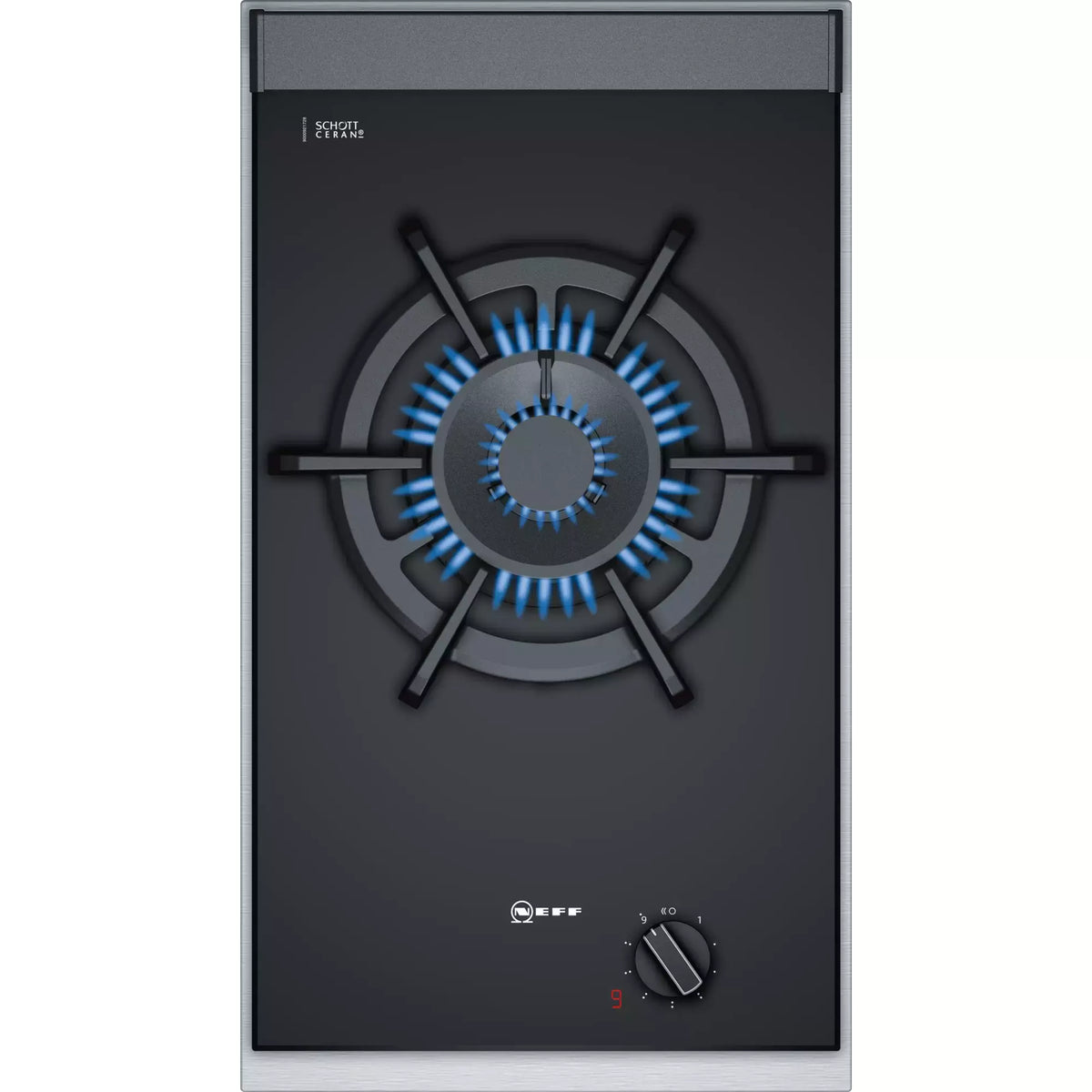 Neff N 90 Domino 30CM Built-In Gas Hob - Black &amp; Stainless Steel | N23TA19N0 from Neff - DID Electrical