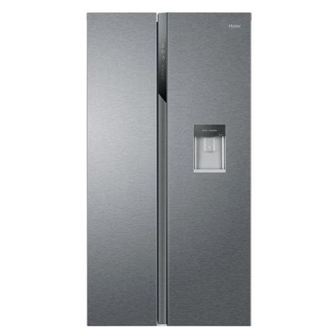 Haier 521L No Frost Freestanding American Fridge Freezer - Silver | HSR3918EWPG