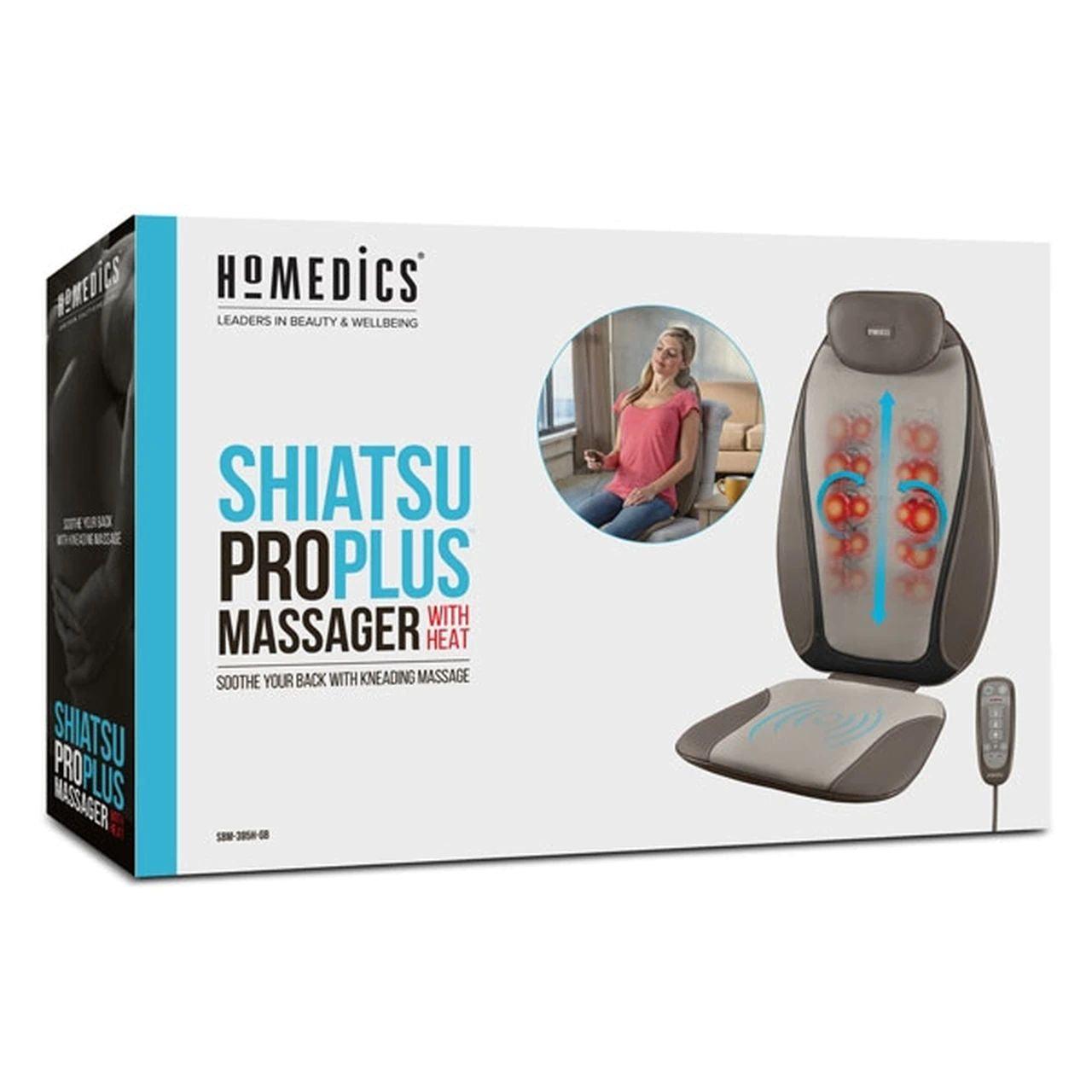 Homedics Shiatsu Pro Plus Back Massage Chair with Heat Grey Black SBM 385