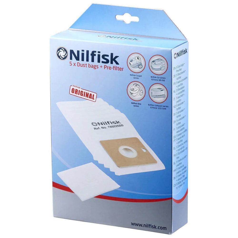 Nilfisk Vacuum Cleaner Bags Pack of 5 White DID.ie DID Electrical