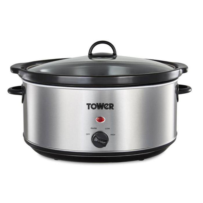 Tower 6.5L Slow Cooker - Stainless Steel | T16040 (7256692949180)