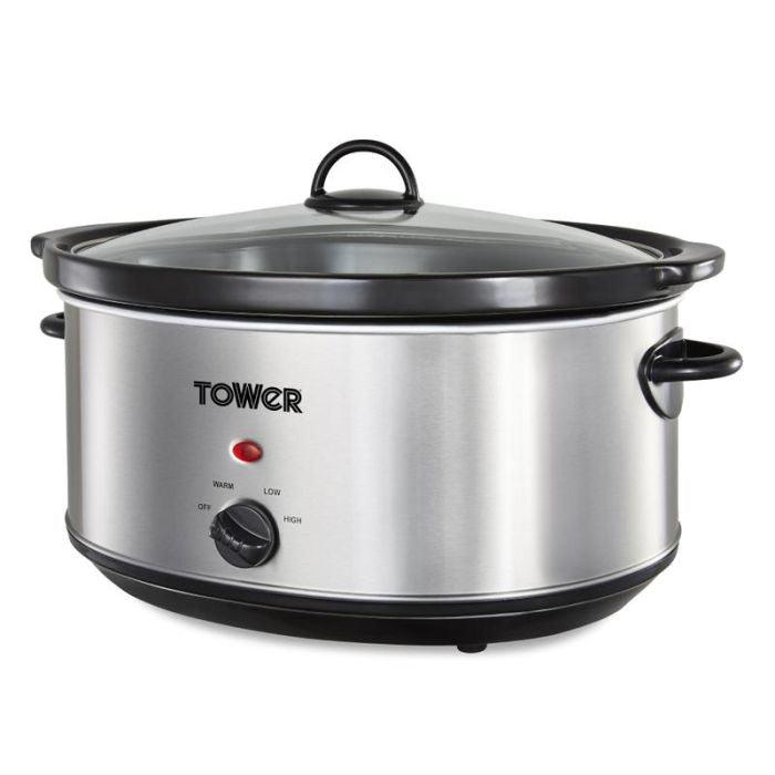 Tower 6.5L Slow Cooker - Stainless Steel | T16040 (7256692949180)