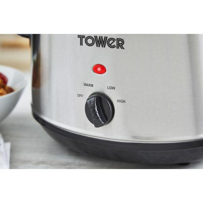 Tower 6.5L Slow Cooker - Stainless Steel | T16040 (7256692949180)