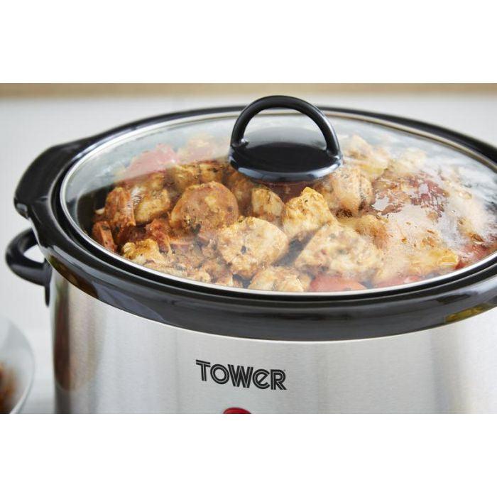 Tower 6.5L Slow Cooker - Stainless Steel | T16040 (7256692949180)